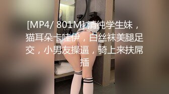 [MP4/ 801M] 清纯学生妹，猫耳朵卡哇伊，白丝袜美腿足交，小男友操逼，骑上来扶屌插