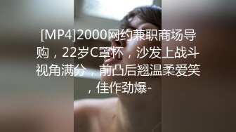 [MP4]2000网约兼职商场导购，22岁C罩杯，沙发上战斗视角满分，前凸后翘温柔爱笑，佳作劲爆-