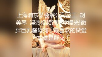 上海浦东某会展公司员工  胡美琴  淫荡视频遭同学曝光!微胖巨乳骚母狗，最喜欢的做爱方式就是群交！